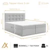 AX LIVING Boxspringbett Galata 140x200 Beige mit Topper Produktbild-Vorschau 4