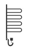A black electric towel rack with four foldable arms is shown against a white background. Náhľad obrázku produktu
