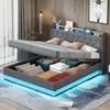 MODFU Lit Coffre 160x200 cm - Lit Capitonné avec Éclairage Voir les images du produit 2