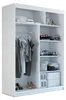Schwebetürenschrank 160 cm Weiß mit Spiegel – Produktbild-Vorschau 4