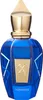 A product shot of a blue perfume bottle with a gold cap and gold accents. Náhled obrázku produktu