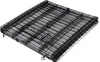 A black metal wire cage, folded for storage, is shown from a diagonal angle against a white background. Produktbild-Vorschau