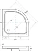 BADLAND Duschwanne Halbrund ALEX 90x90x6,5x16 cm Schwarz, Produktbild-Vorschau 5