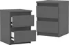Two modern gray nightstands with drawers are shown against a white background. Voir les images du produit