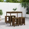 The Living Store 5-tlg. Gartenbar-Set Honigbraun Massivholz Produktbild-Vorschau 2