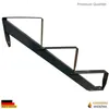 A dark grey metal stair stringer with three steps, shown against a white background. Náhled obrázku produktu