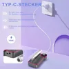 A product shot showing an electric nail file and its charging setup, with text highlighting features. Produktbild-Vorschau