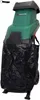 A green and black electric garden shredder with a black collection bag attached. Produktbild-Vorschau