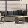 vidaXL Gartensofa mit Kissen Grau Poly Rattan Produktbild-Vorschau 2