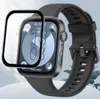 A close-up of a smartwatch with a screen protector placed over it. Voir les images du produit