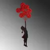 Wallity, Banksy - 11-1, dekorácia na stenu, červená, kov, Náhľad obrázku produktu 4