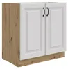 Unterschrank 80 cm Stilo Weiss + Eiche Artisan Küchenzeile Produktbild-Vorschau 1