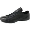 A black leather Converse Chuck Taylor All Star low-top sneaker is shown from the side against a white background. Náhled obrázku produktu