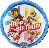 1 Folienballon Rund Paw Patrol - Happy Birthday, 46 cm / 18 Anteprima dell’immagine prodotto 1