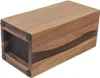 A wooden knife block with a wavy resin inlay, shown from a diagonal angle on a white background. Produktbild-Vorschau