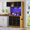 Vitrina okwish de 100x40x180 cm, aparador con iluminación Vista previa de la imagen del producto 9