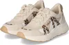 A pair of beige sneakers with leopard print accents. Produktbild-Vorschau
