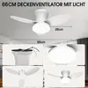 50W 3 Flügeln Deckenventilator mit Beleuchtung, LED Produktbild-Vorschau 6