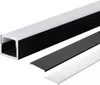 2m Schwarze Aluprofil Alu Schiene Kanal System für LED Produktbild-Vorschau 1