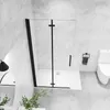 Aica Walk in dusche 100x185cm Schwarz Duschwand 6mm Produktbild-Vorschau 2
