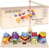 A wooden fishing game with colorful shapes and a fishing rod is displayed on a white background. Náhled obrázku produktu