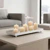 Metall Kerzentablett weiß rechteckig - 40 x 15 cm - Produktbild-Vorschau 7