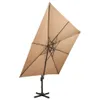 vidaXL Ampel ombrello con ventilazione 300x300 cm Taupe Anteprima dell’immagine prodotto 1