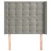 vidaXL Kopfteil mit Ohren Hellgrau 93x16x118/128 cm Samt - Produktbild-Vorschau 3