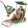 Chaise longue à roulettes avec toit Chaise longue pliante Voir les images du produit 1