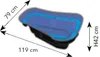 A diagram showing the dimensions of a garden pond basin. Produktbild-Vorschau