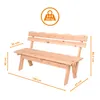 Massivholz Gartenbank 3-Sitzer mit Rückenlehne - 150 x 62 Produktbild-Vorschau 2