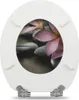 A toilet seat with a floral and stone design. Produktbild-Vorschau