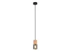 Kleine moderne Pendelleuchte 1-flammig mit Holz & Rauchglas Produktbild-Vorschau 2
