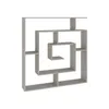 A modern, grey, geometric bookshelf against a white background. Produktbild-Vorschau