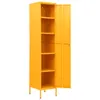 A yellow metal locker with its door open, showing shelves inside. Náhľad obrázku produktu