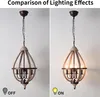 Lampadario rustico in vimini - design a 4 luci in legno a Anteprima dell’immagine prodotto 3