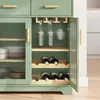 SoBuy Holzvitrine FSB108-E-GR mit Glastür, Weinflaschen und Weingläsern im Inneren Voir les images du produit