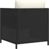 A black rattan sofa with a white cushion, shown from the back and side. Náhľad obrázku produktu