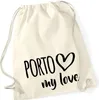 Huuraa Turnbeutel Porto my love 12 Liter Natural Baumwolle Produktbild-Vorschau 1