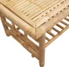 A close-up view of a corner of a bamboo side table. Produktbild-Vorschau