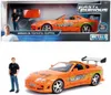 A toy car and action figure set from the Fast & Furious franchise, displayed in its packaging and also shown separately. Anteprima dell’immagine prodotto