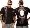 Two men wearing biker vests and t-shirts, posing for a photo. Produktbild-Vorschau