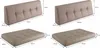 Four different sizes and configurations of upholstered cushions for pallet furniture, with dimensions indicated. Produktbild-Vorschau