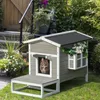 PawHut Katzenhaus aus Holz, Katzenhütte Outdoor Katzenhöhle Produktbild-Vorschau 5