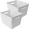 2 Stück Aufbewahrungsbox Ordnungsbox Regalkorb Kunststoff Produktbild-Vorschau 1