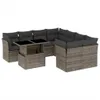9-tlg. Garten-Sofagarnitur mit Kissen Grau Poly Rattan Produktbild-Vorschau 1