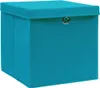 vidaXL Úložné boxy s vekom 4 ks 28x28x28 cm Baby Blue Náhľad obrázku produktu 1