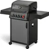 A black and gray gas grill is shown against a white background. Produktbild-Vorschau