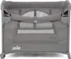 A close-up front view of a gray baby crib. Produktbild-Vorschau