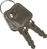 Two metal keys on a keyring against a white background. Produktbild-Vorschau
